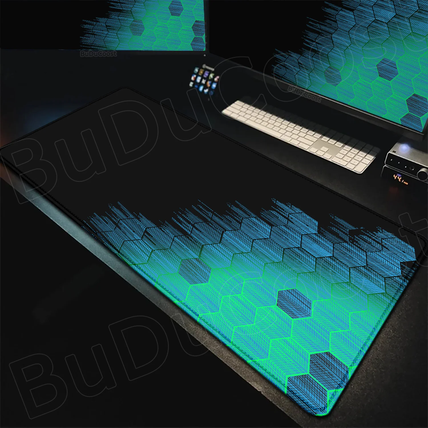 Cool XXL Rubber Large Mousepad Hexagon Geometric Art Game Mouse Pad for Game Laptop Table Decoration Office Non-slip Deskmat Rug
