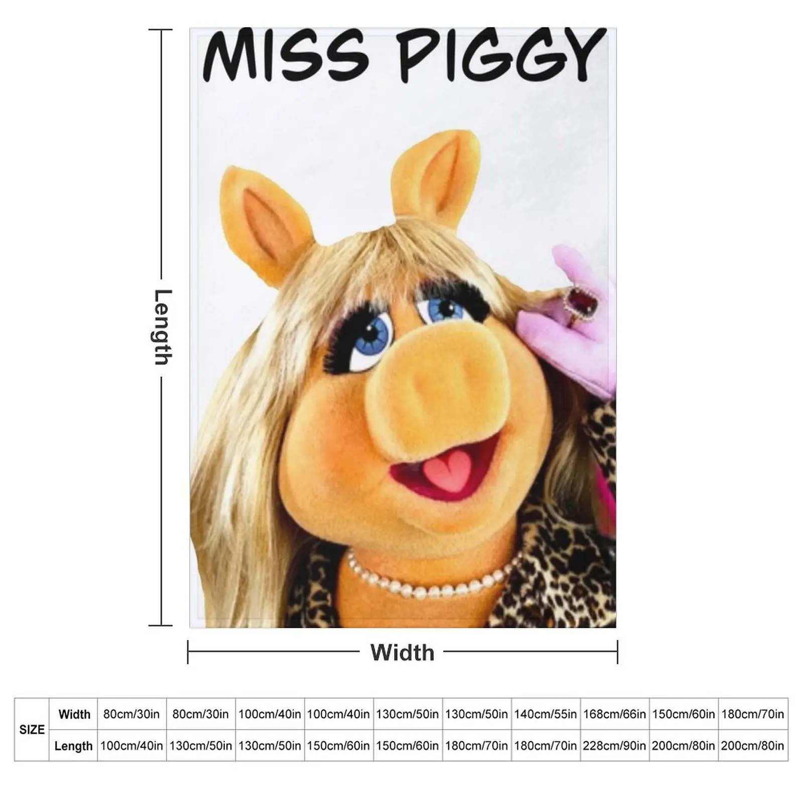 Miss Piggy Muppet Throw Blanket couch cozy soft plush fuzzy picnic outdoor blanket
