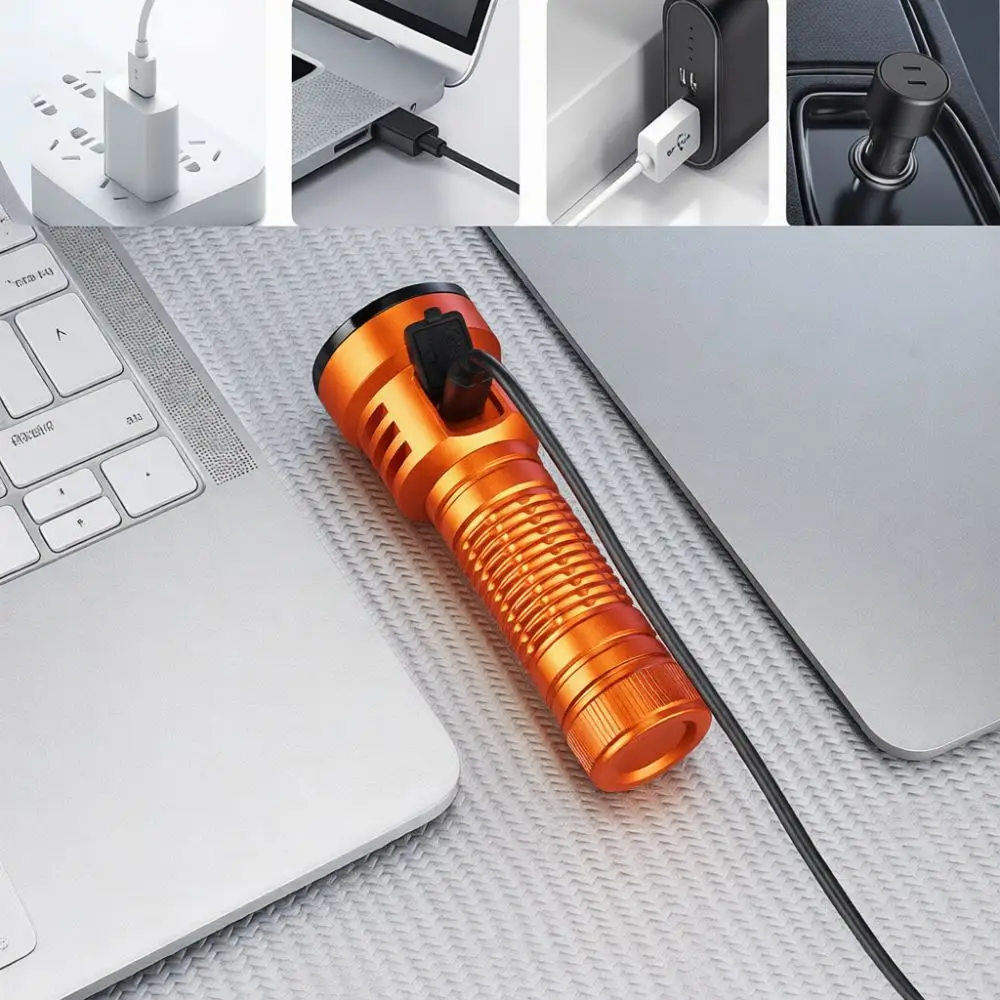 Professional 8 LED Flashlight High Brightness Torch For Camping Hiking Emergency Searchlight Durable Aluminum Alloy Light Device