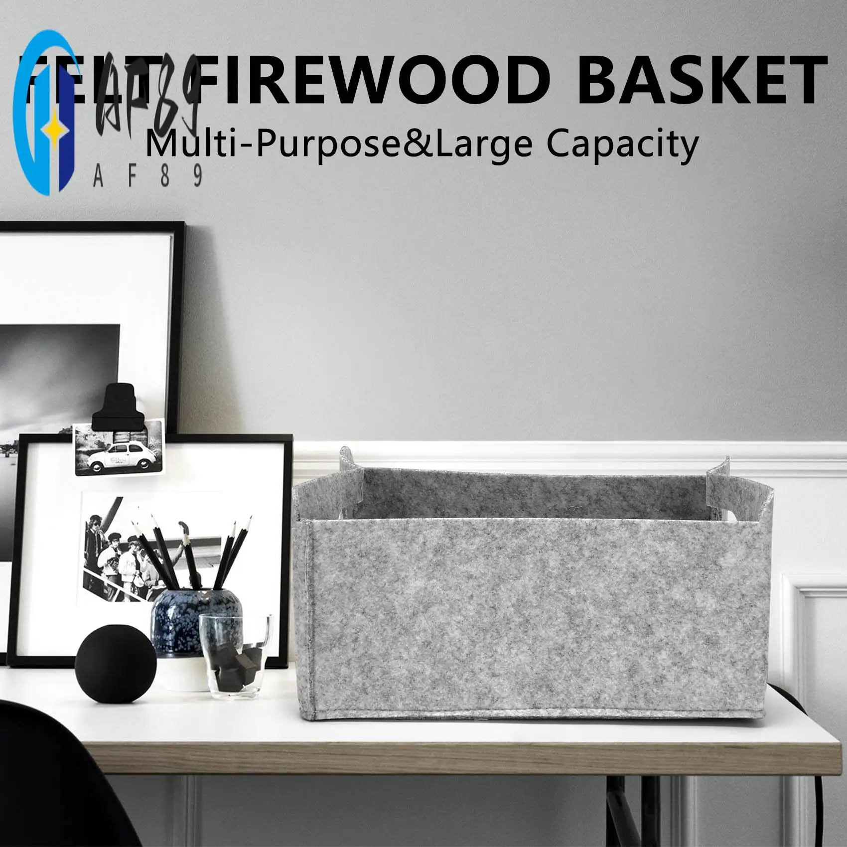

AF89-2Pcs Felt Storage Basket/Bin With Handles, Collapsible & Convenient Storage Solution