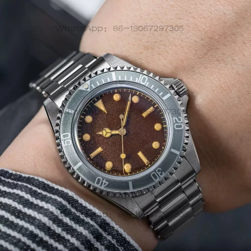 Classic retro fashion casual men's automatic movement diving steel belt waterproof watch T023
