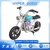 HYPER GOGO Pioneer 12 Plus with App Electric Motorcycle for Kids, 24V 5.2Ah 160W with 12'x3' Tires, 12KM Range, Smoke, Speaker