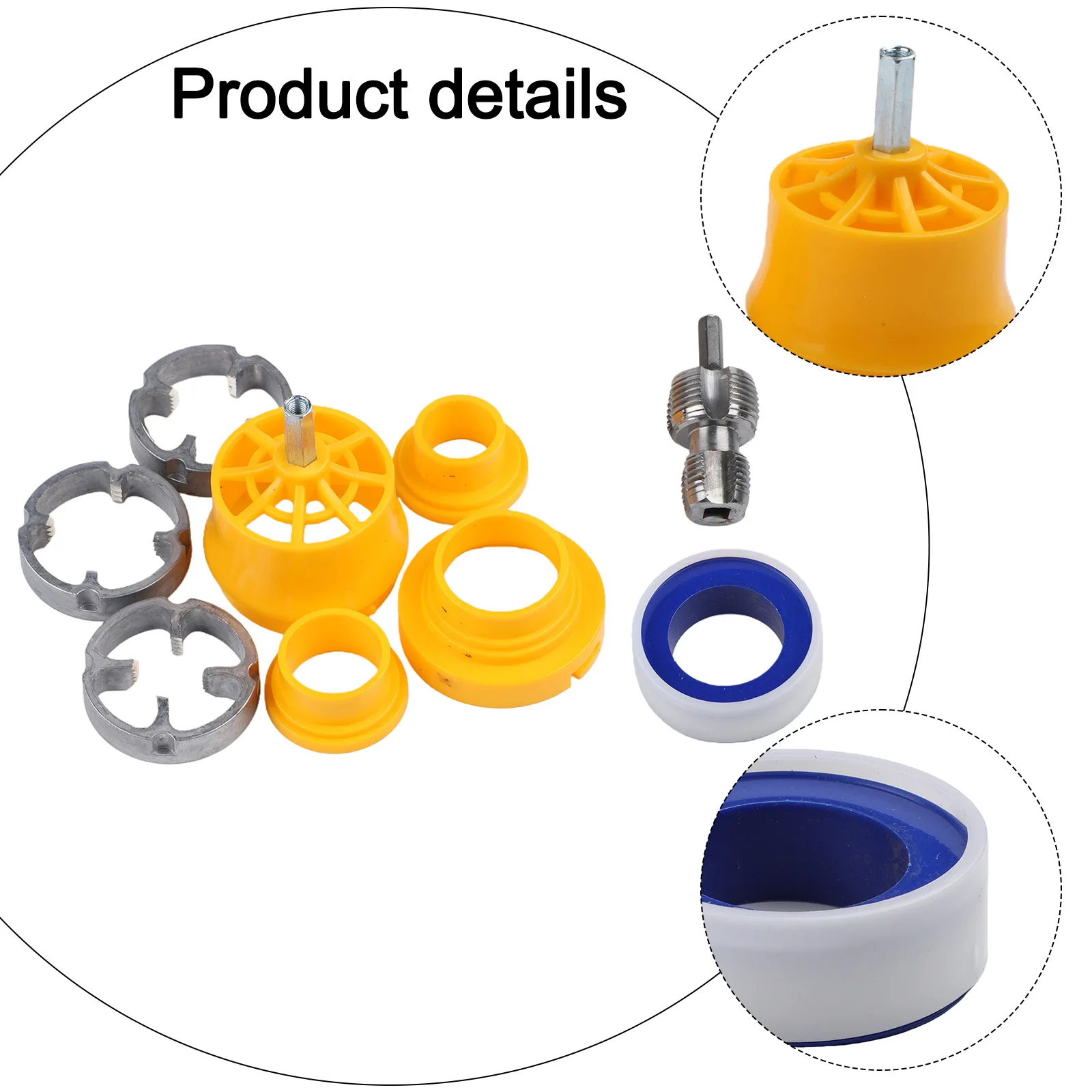 For Pipe Installation Internal Thread Cutter Electric Pipe Threader Internal Thread Cutting Tool Yellow, Silver
