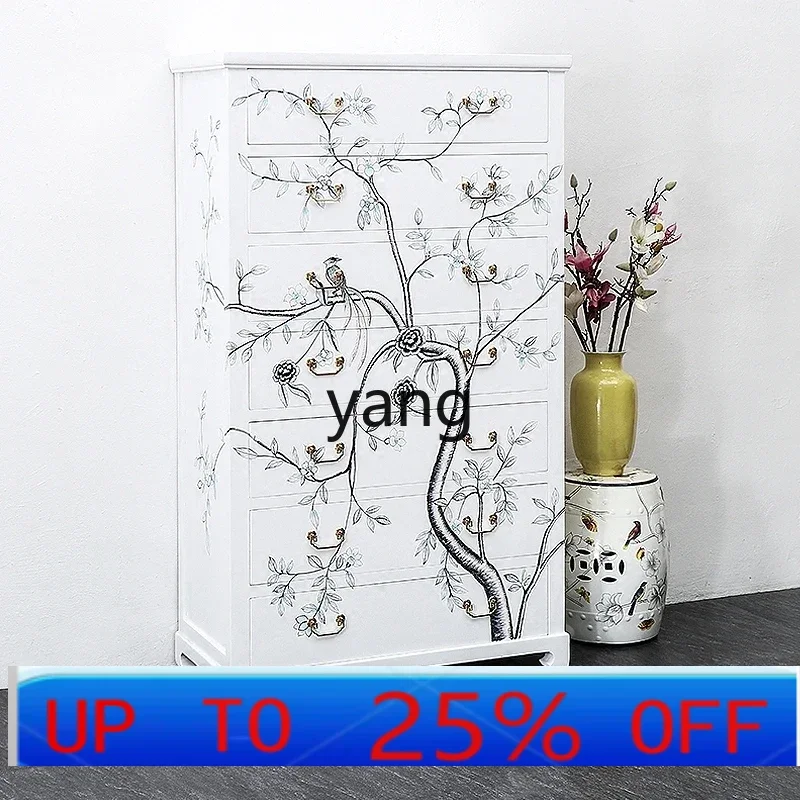 

LH neoclassical Chinese hand-painted chest cabinet entrance foyer storage bedroom storage cabinet