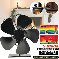 Hot salesHot salesBlack Stove Fan 5 Blades Heat Powered Fireplace Fan Log Wood Burner Ecofan Quiet Home Fireplace Fan Efficient