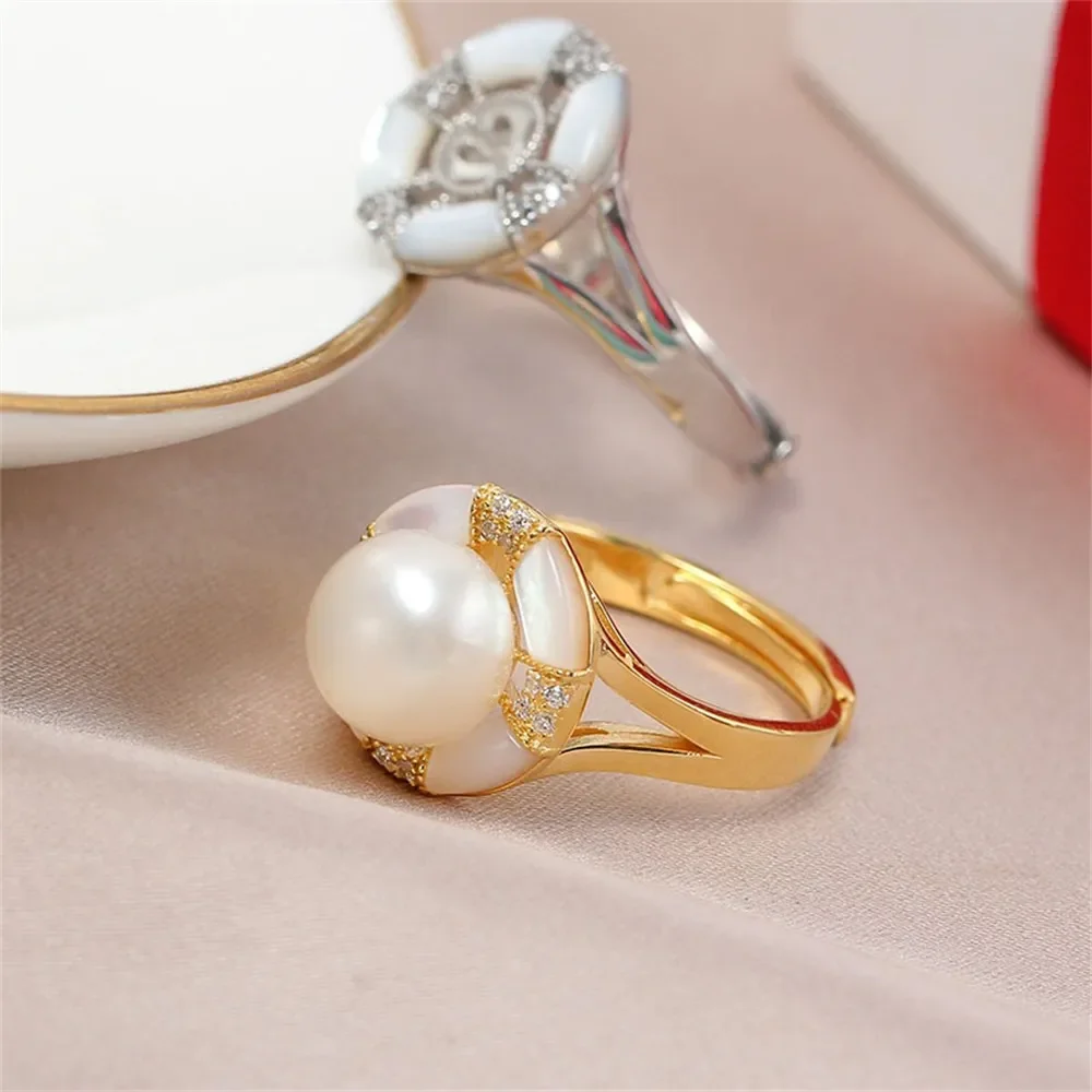 Solid S925 Sterling Silver Pearl Ring Settings Findings & Accessories  for Jewelry Making Bulk Wholesale Craft Supplies No Pearl