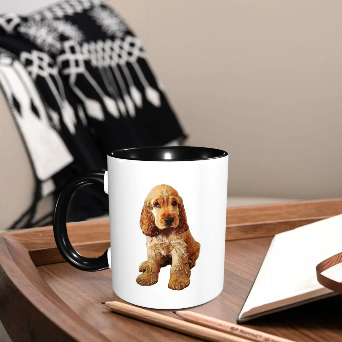 Gold Cocker Spaniel Puppy Dog Mug Funny Ceramic Coffee Cups Tea Mugs Milk Cup Drinkware Gifts for Friends