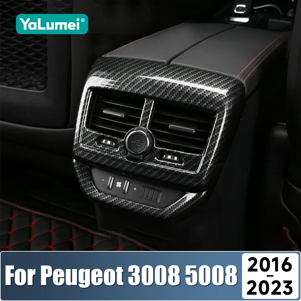 Abdeckung für die hintere Klimaanlagen-Lüftungsöffnung für Peugeot 3008 5008 GT 2017 2018 2019 2020 2021 2022 2023 Hybrid-Autozubehör