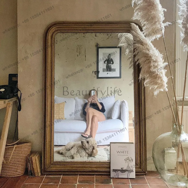 Standing Floor Decorative Mirrors Luxury Nordic Wooden Bedroom Mirrors Full Body Living Room Espejos