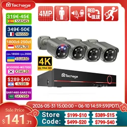 Techage 4K Ultra HD 8MP Security POE NVR Kit Human Face Detect AI Smart Camera Outdoor Home CCTV Video Surveillance Camera Set