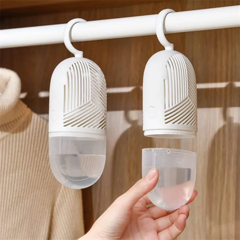 Clothes Dehumidification Box Reusable Hanging Dehumidifier Packs Anti-Mold With Water Collector&Hook For Wardrobe Closet Cabinet