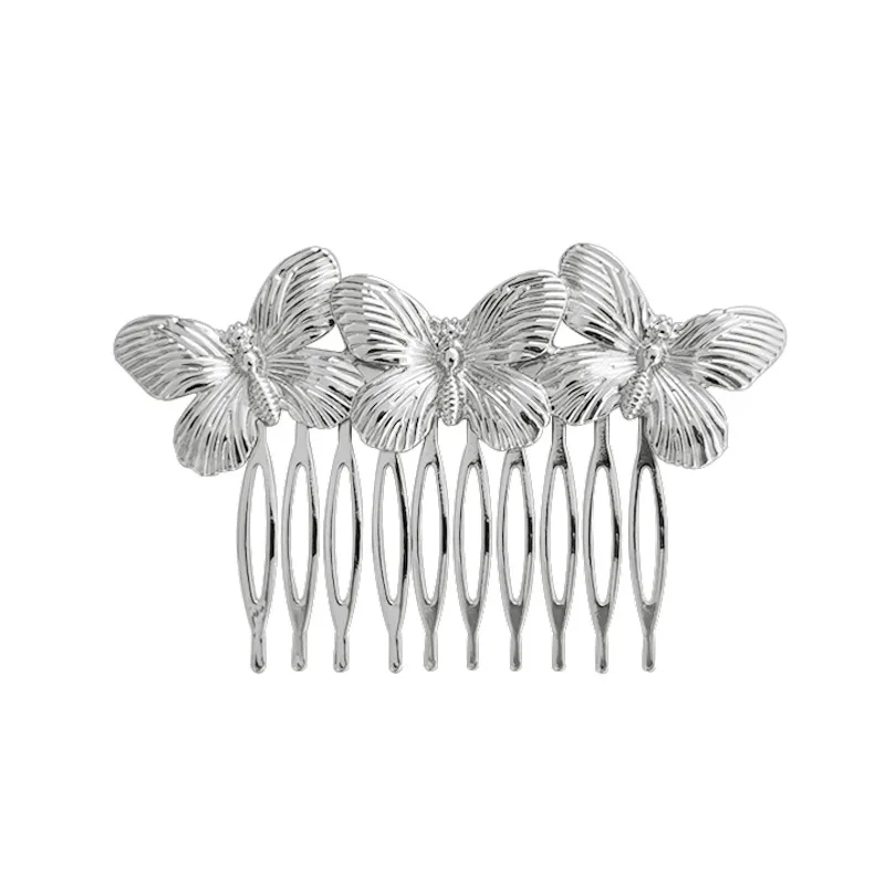 Vintage Fashion Alloy Retro Butterfly Hair Combs Ancient Style Tiara Bohemia Bride Hair Comb Headdress Hair Jewelry Accessories