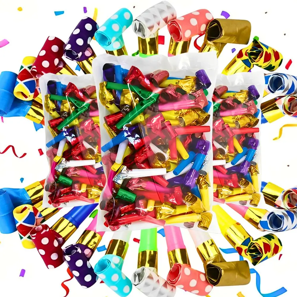 26pcs Random Color Blow Out Party Blowers, Fun Long Retractable Dragon Whistles Noisemakers for Birthday Party, New Year Celebration, Carnival, Wedding, Holiday Decorations Supplies YMY