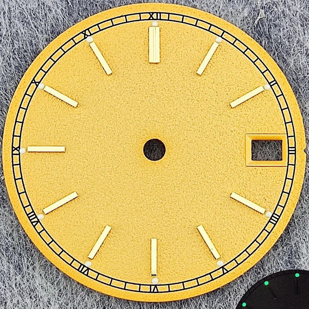 28.5mm new NH35 dial with luminous 3-point dial replacement precision dial, suitable for NH35 sports text calendar image 5