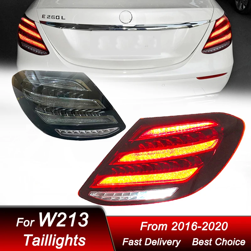

Поп-автомобильные задние фонари для Mercedes-Benz E Class E W213 2016-2020 Maybach Style Полностью светодиодный динамический указатель поворота Задний фонарь в сборе