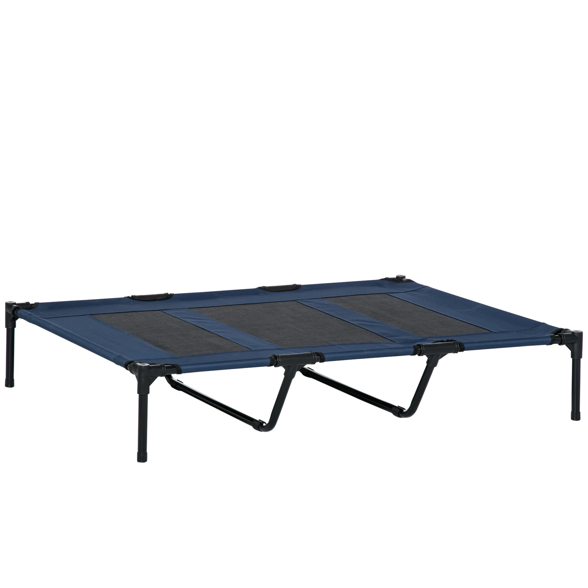 Pawhut Cama Elevada Perros Transpirable Interiores Exteriores 122X92X23 Cm Azul
