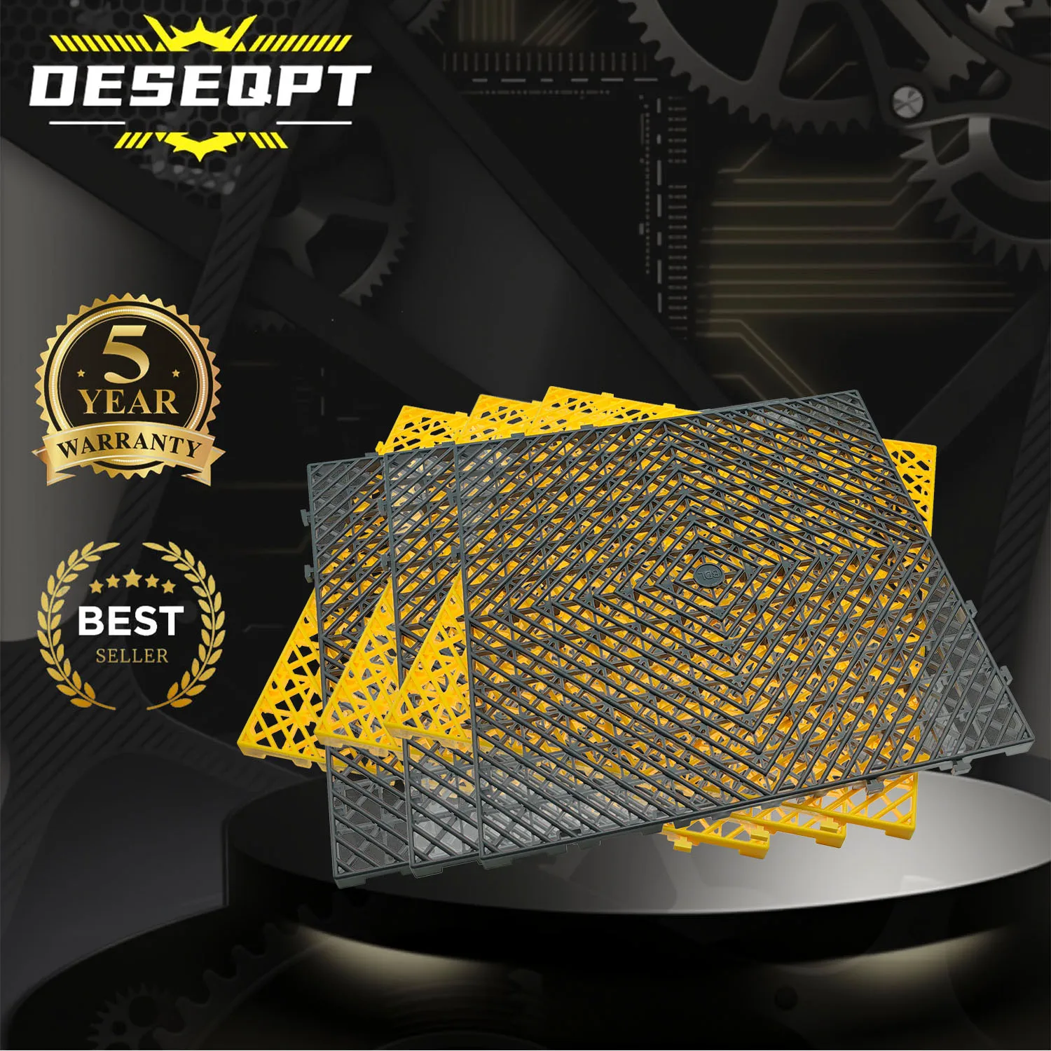 

6PCS Car Wash Floor Grille Anti Slip and Drainage Splicing Mats for Car Wash Interlocking Grille Floor Tiles with Drainage Holes