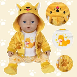 Doll Clothes 16-18Inch/40-45cm Baby Born Doll Cute Puppy Jacket Hoodie Pants Rebirth Doll Clothes Accessory Doll Baby Girl Gift