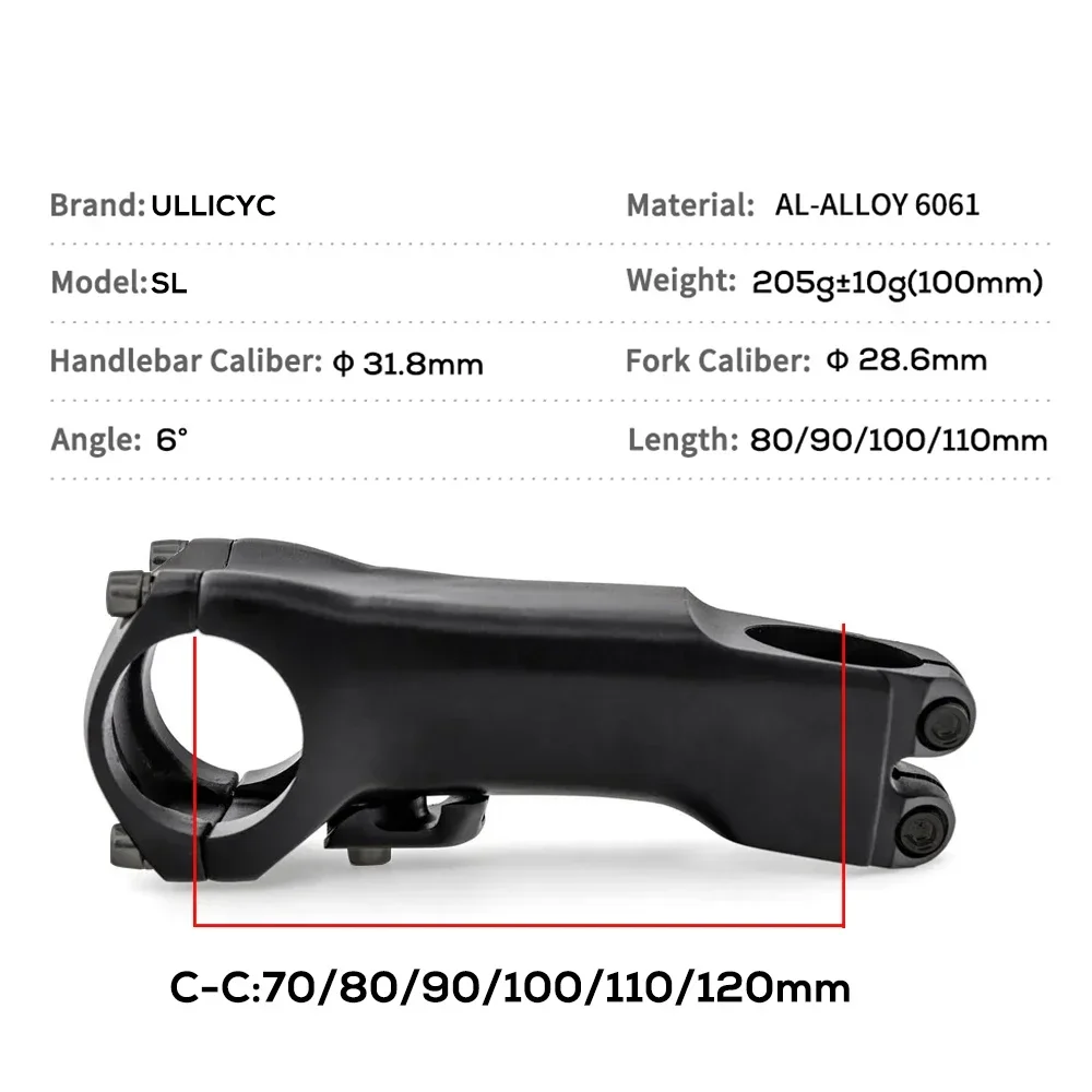 SL7 No Logo Road Bike Aluminum Alloy Stem Aero Riser Integrated Internal Wiring Hidden Cockpit  70-110mm,Bicycle Accessories