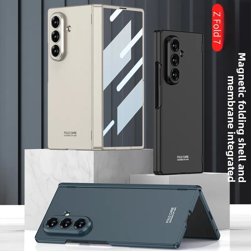 

Чехол для телефона Samsung Galaxy Z Fold 7, магнитный складной однотонный чехол