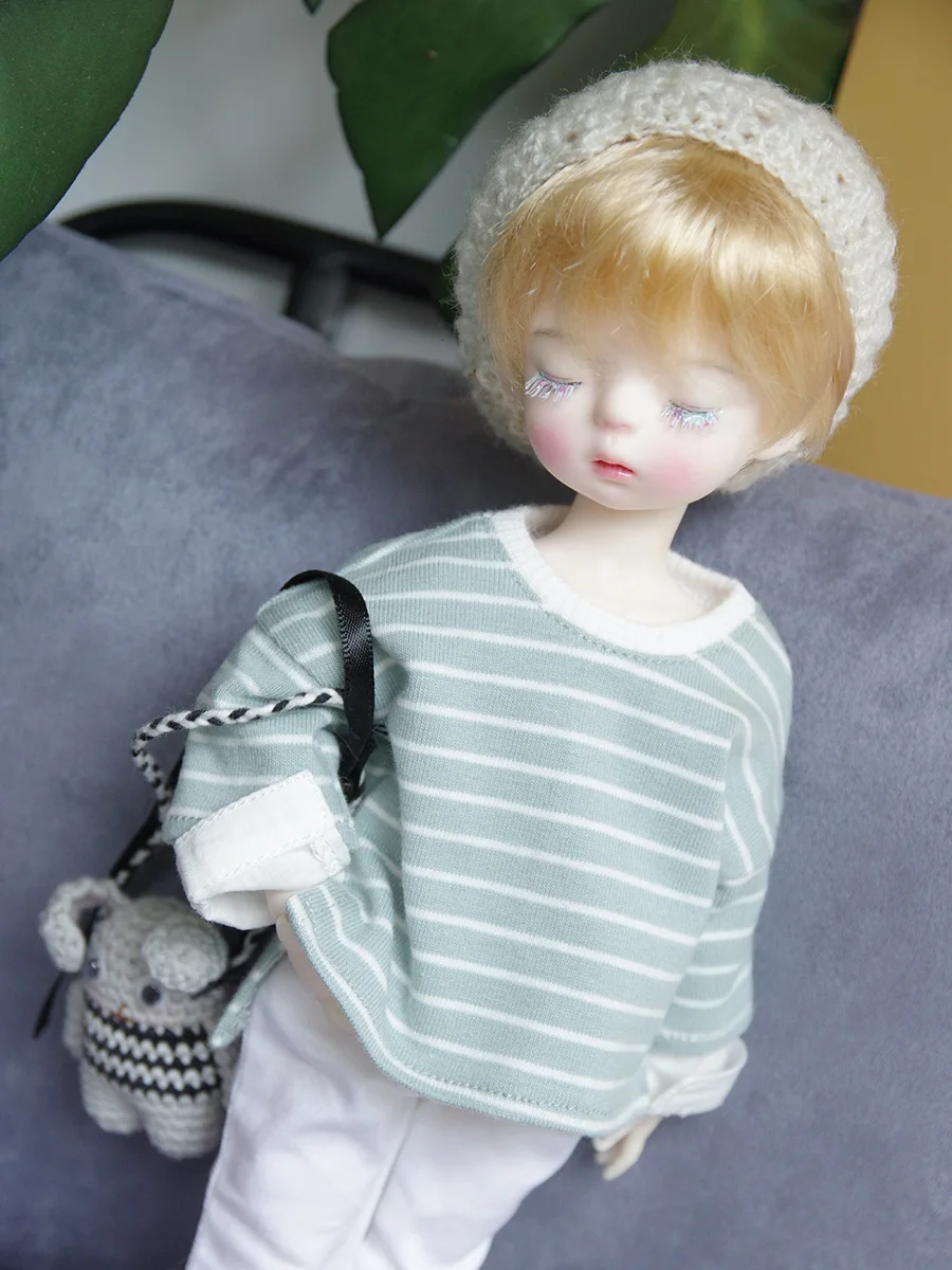 

BJD Clothes Doll Top Fake Two Pieces Shirt Sleeve Striped T-shirt For 1/3 1/4 1/6 BJD SD DD MSD MDD YOSD SD17 Uncle Doll