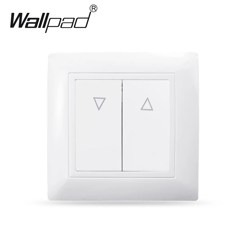 

Переключатель для штор Wallpad 110-250 В, белая пластиковая панель, европейский стандарт, переключатель для штор с функцией сброса с когтями