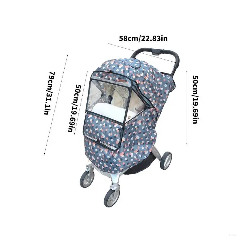 

D5QA Rain Cover Breathable Baby Pushchair Cover Pram Accessories Portective Shield