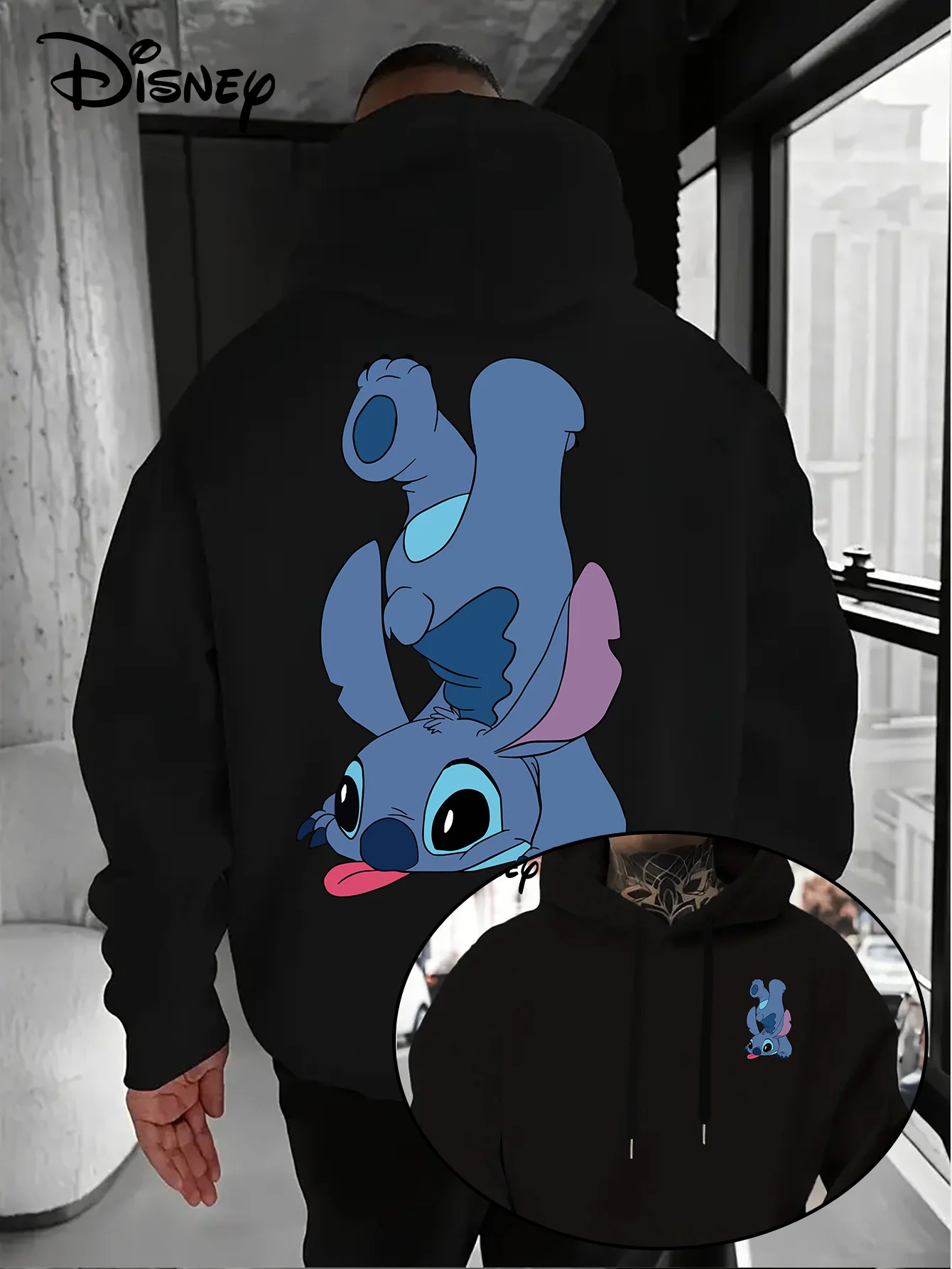 

Men's Disney Stitch Hoodies Fashion Oversized Streetwear Unisex Sweatshirts Autumn and Winter Fleece Casual Versatile