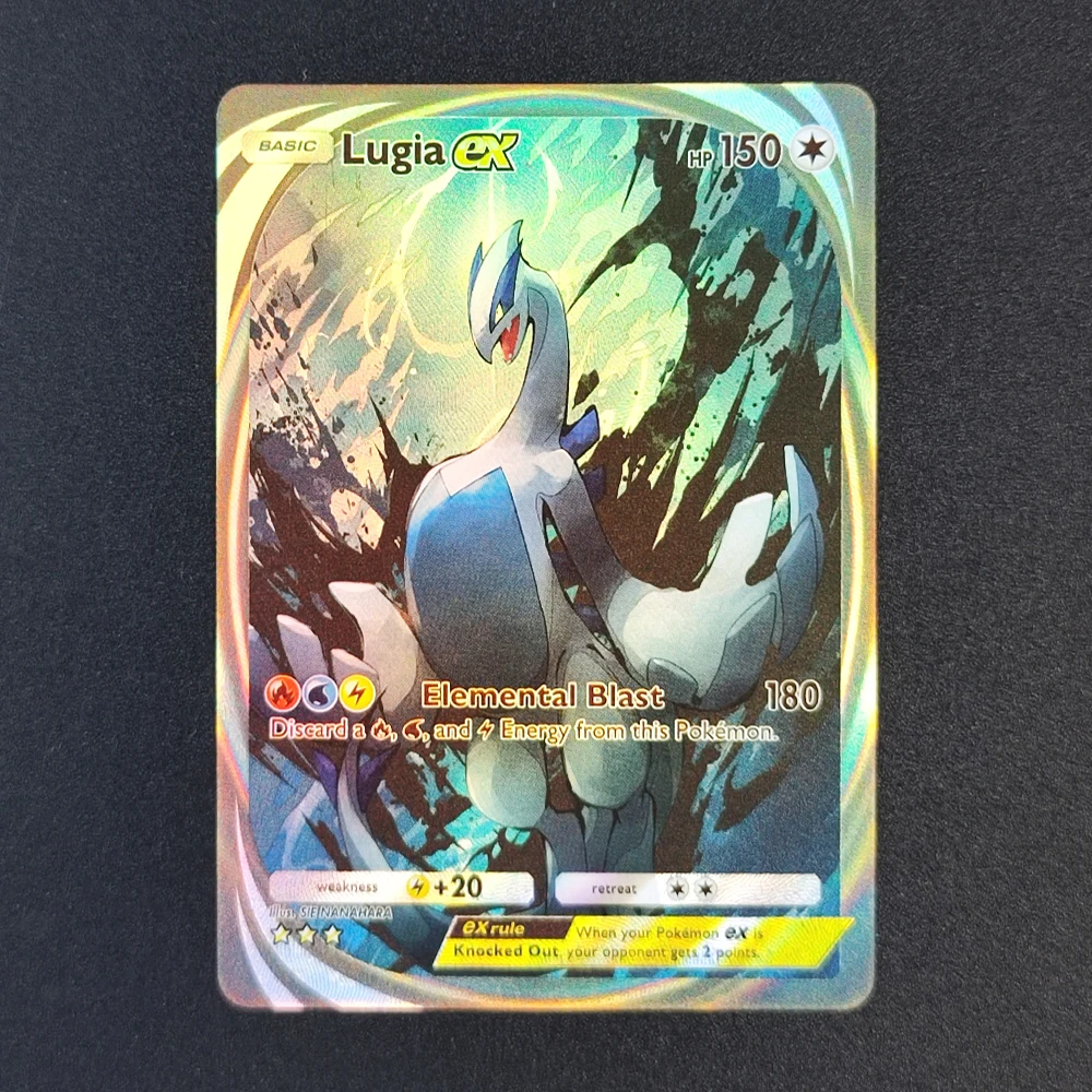 جيب TCG ذاتي الصنع A4 حكمة البحر والسماء Ho-Oh Lugia Umbreon Espeon Crobat Lanturn Kingdra ex مجموعة لعبة بطاقة فلاش #5