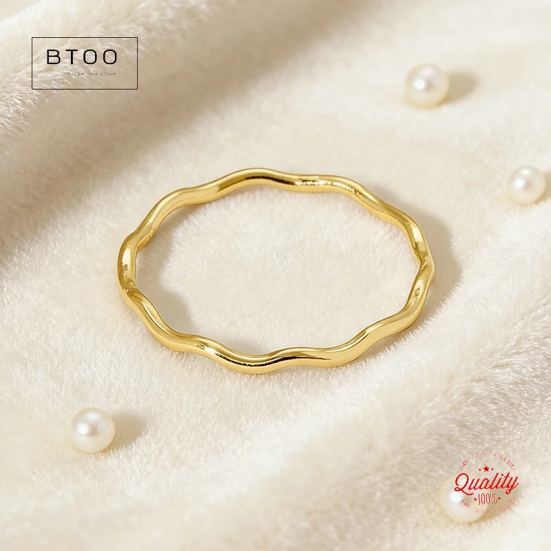 14K Gold Filled Wave Stacking Ring Boho Minimalist Knuckle Ring for Women Gold Jewelry Accessory Anillos Mujer view 2