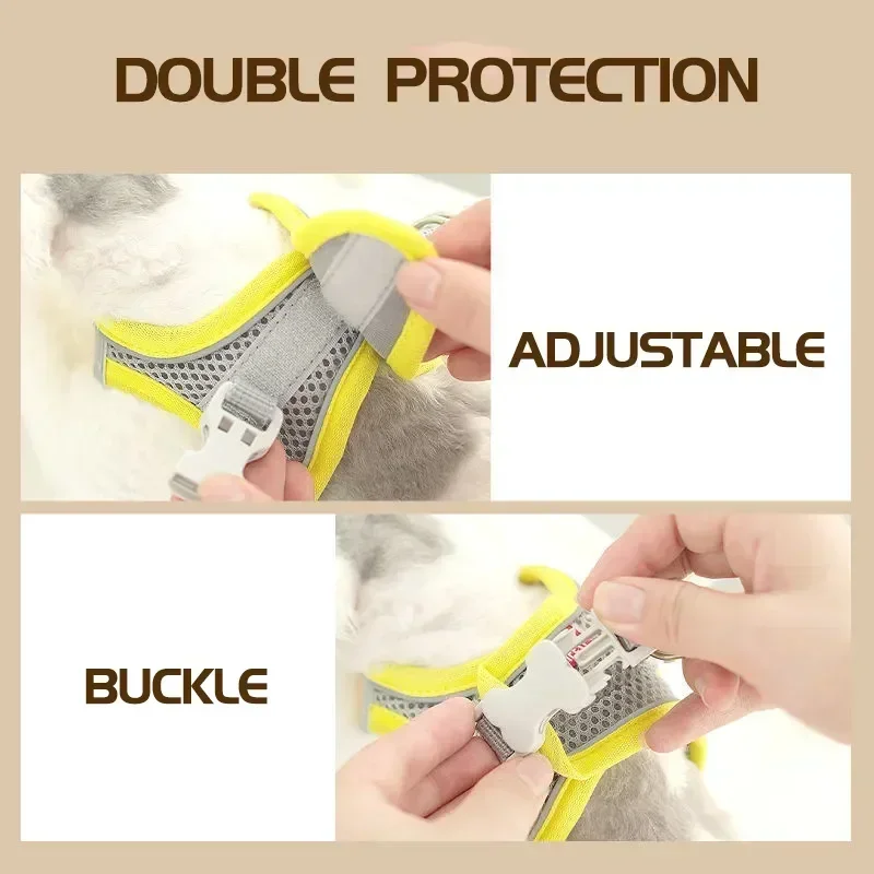 Arneses reflectantes y transpirables ajustables para perros, Collar para cachorros, ropa, chaleco para el pecho, suministros para mascotas para