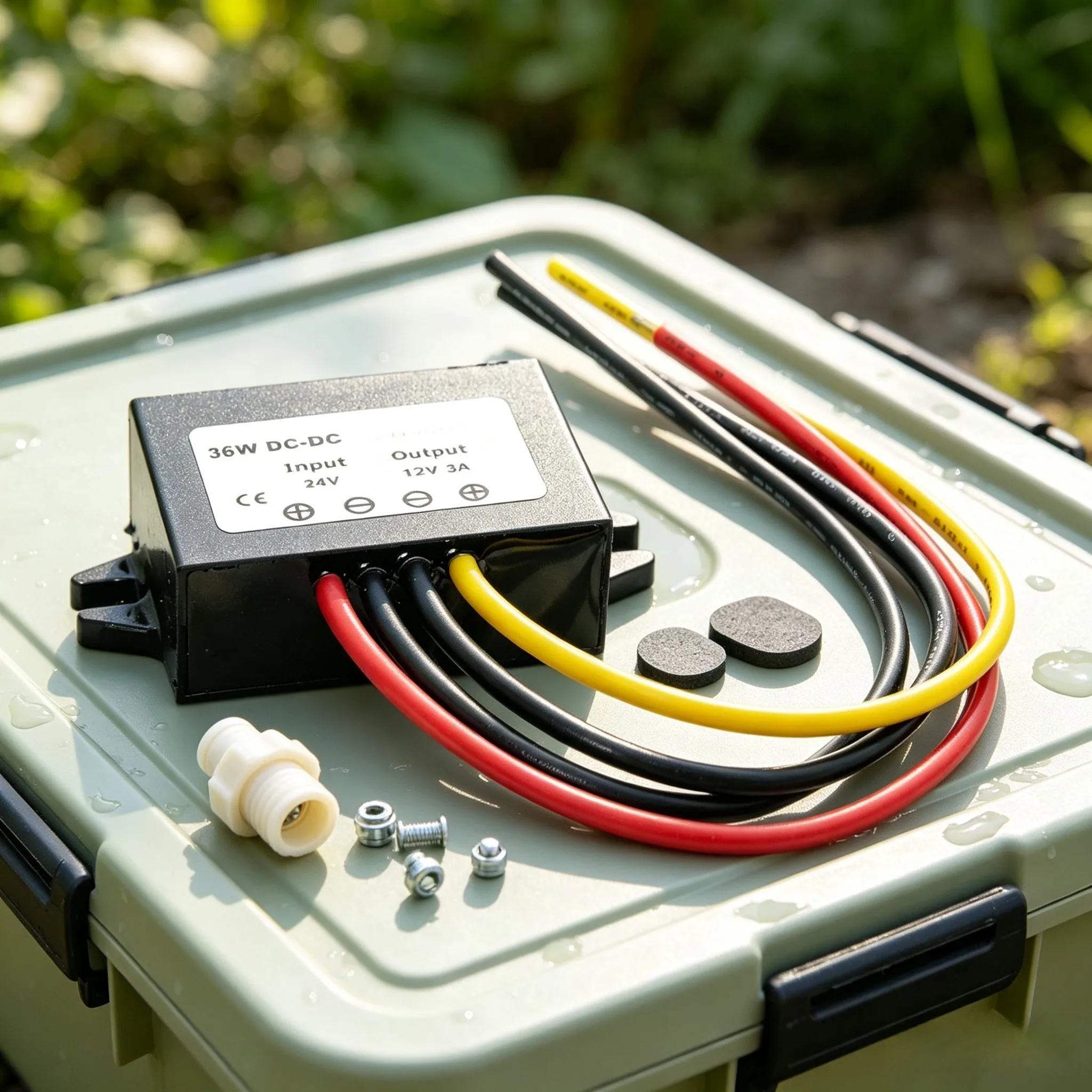 24V to 12V 3A 36W IP68 Waterproof Step Down DC DC Converter Regulator with 90 Efficiency for Vehicle Power Supply