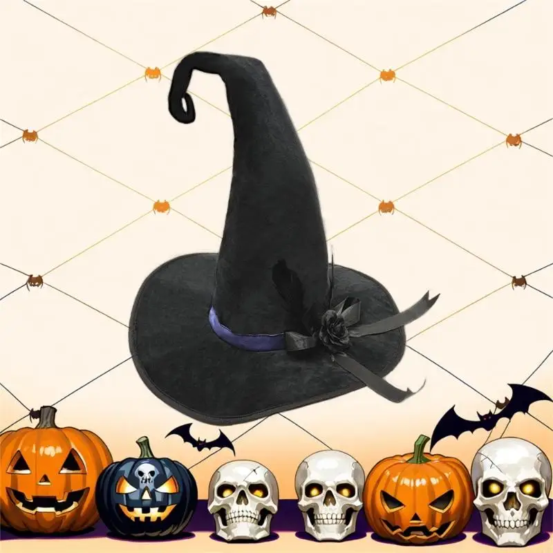 할로윈 의상을위한 마녀 모자 소프트 라이닝 헤드 피스 성인 어린이 테마 파티