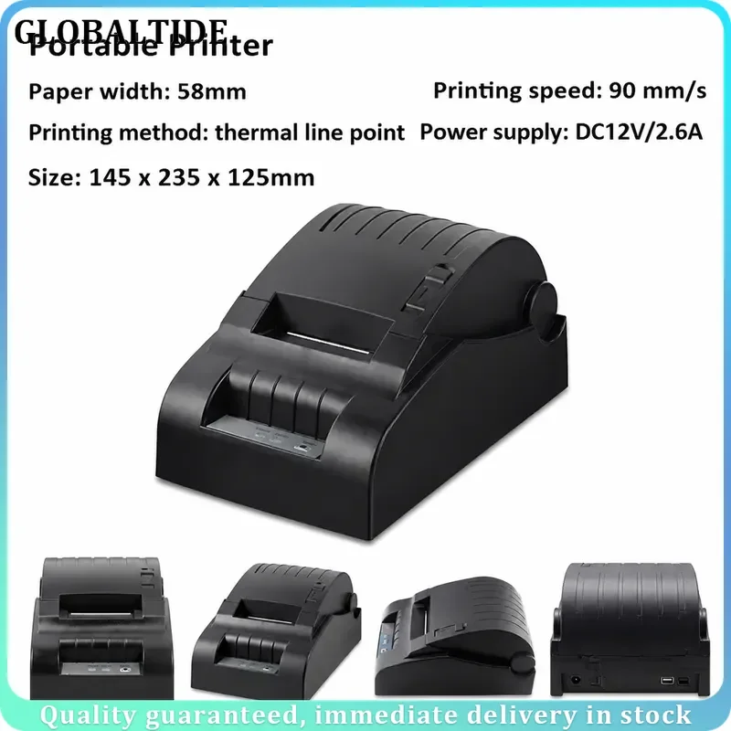 USB Thermal Receipt Printer POS High Speed 90mm/s Compact Design for Retail Shop Restaurant Cash Register System