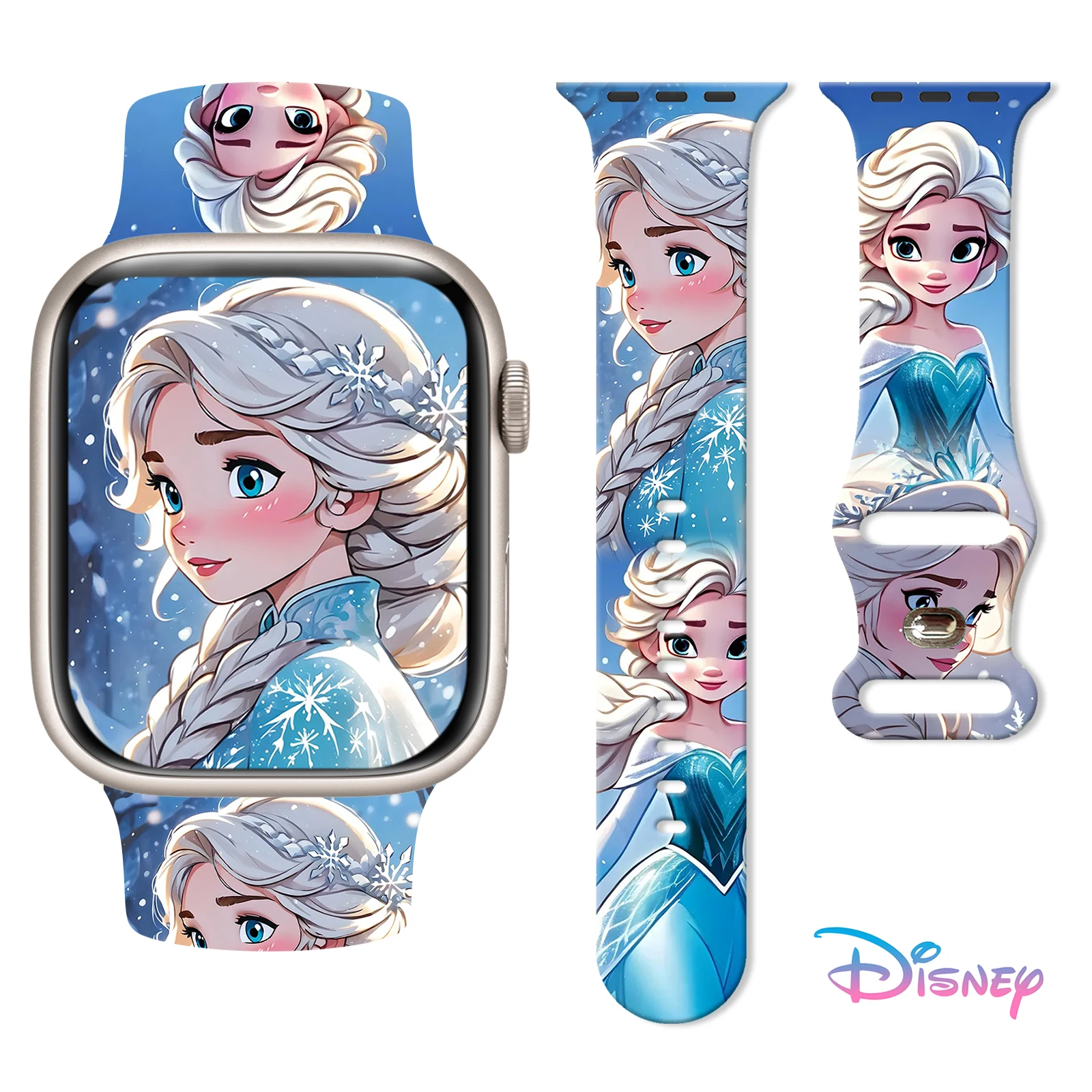 

Disney Frozen printing Strap for Apple Watch 11 10 9 8 7 Band Replaceable Bracelet for iWatch 46mm 42mm 41mm 40mm Watchband
