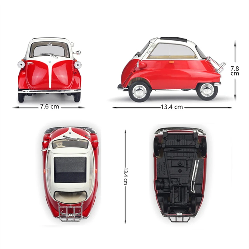 WELLY 1:18 BMW Isetta red  car alloy car model simulation car decoration collection gift toy Die casting model boy toy