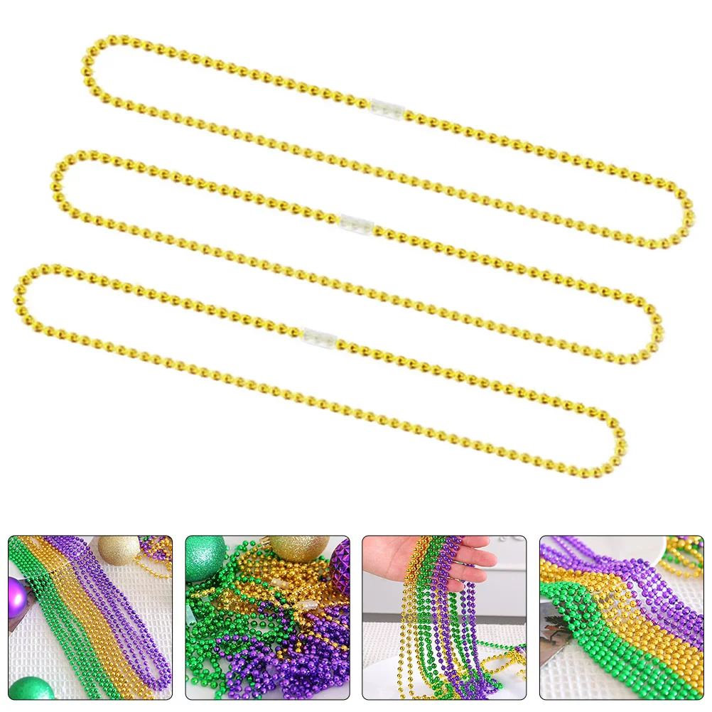 

10pcs Plastic Beaded Necklace Carnival Party Decorations Bright Color Costume Accessories For Birthday Theme Events