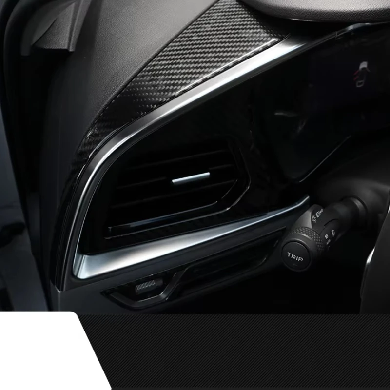 

For Geely Tugella FY11 2023 2020-2022 Car Center Dashboard Cover Real Carbon Fiber Decorative Protection Stickers Accessories