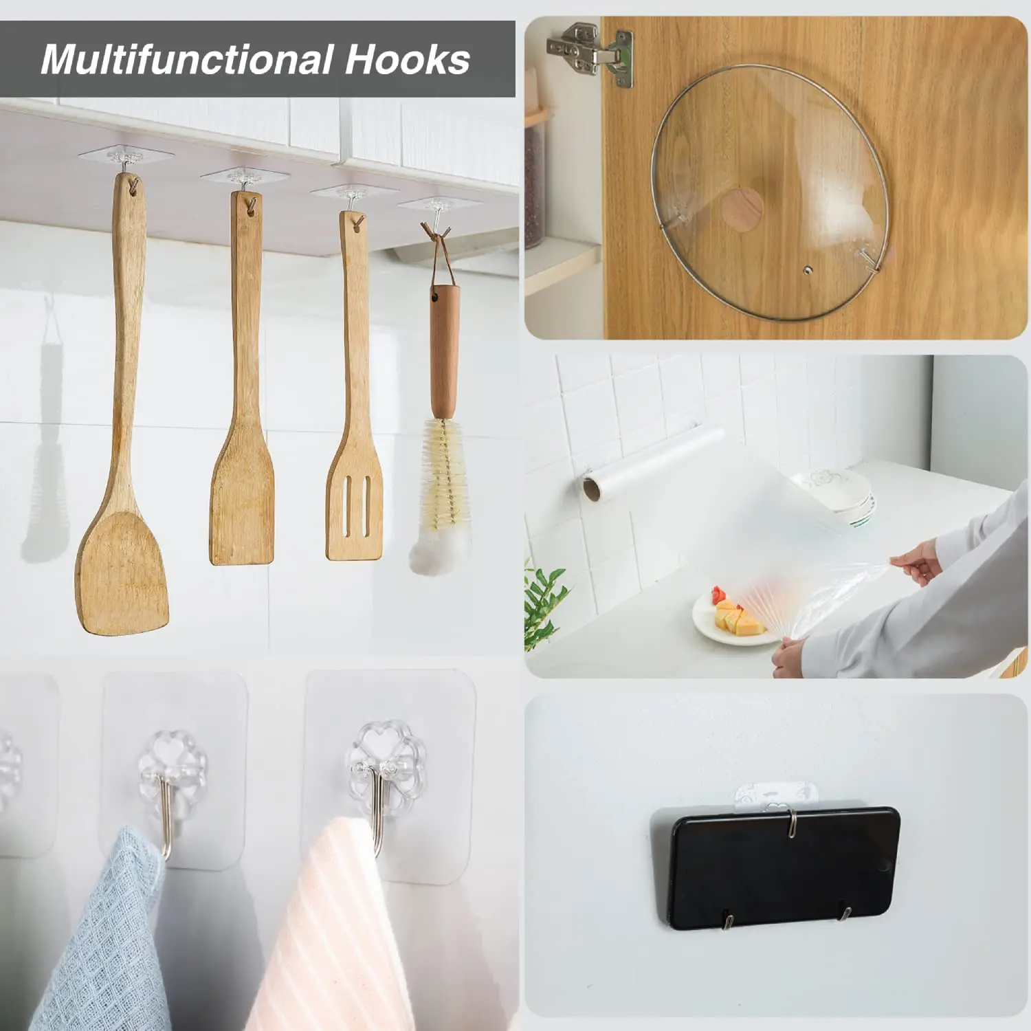 10 Pcs Transparent Hooks For Bathroom Self Adhesive Door Wall Hook Hanger Suction for Kitchen Storage Towel Hanging Hooks