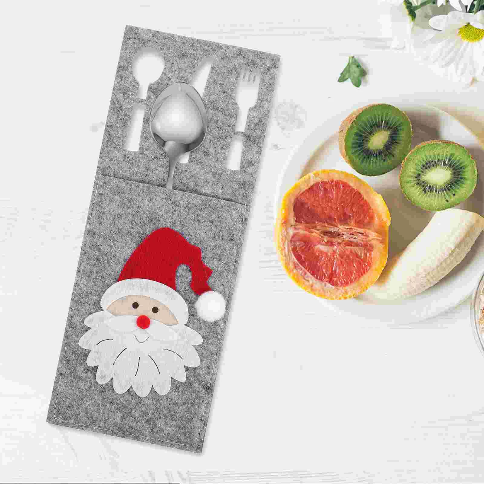 

Tableware Utensil Holder Christmas Cutlery Bag Decorations Decorate Travel Plate