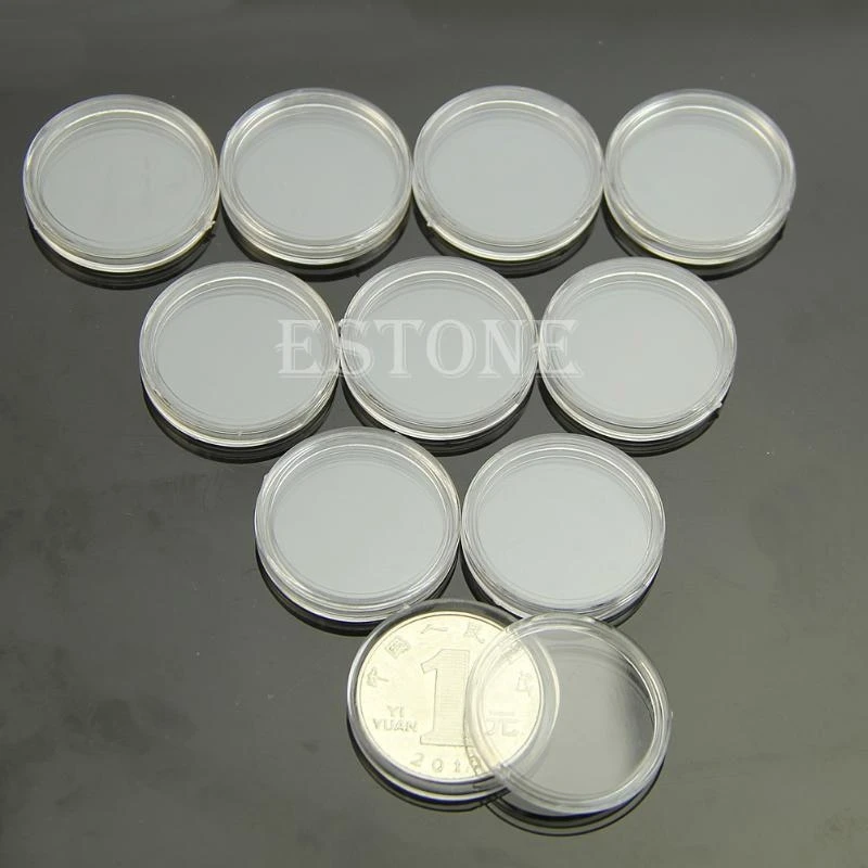 F92B Hot 10pcs 24 мм прозрачные круглые корпусы