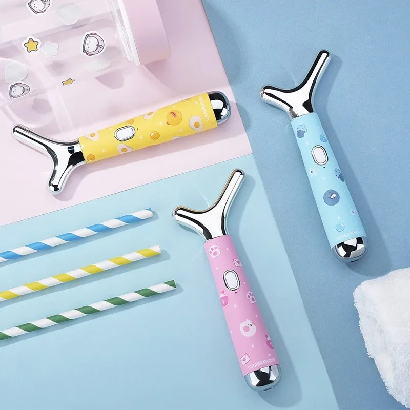 전기 얼굴 미용 기기, 미세 전류, 진동 마사지 케어, V자형 얼굴, 일정한 온도 가열 USB ML-075