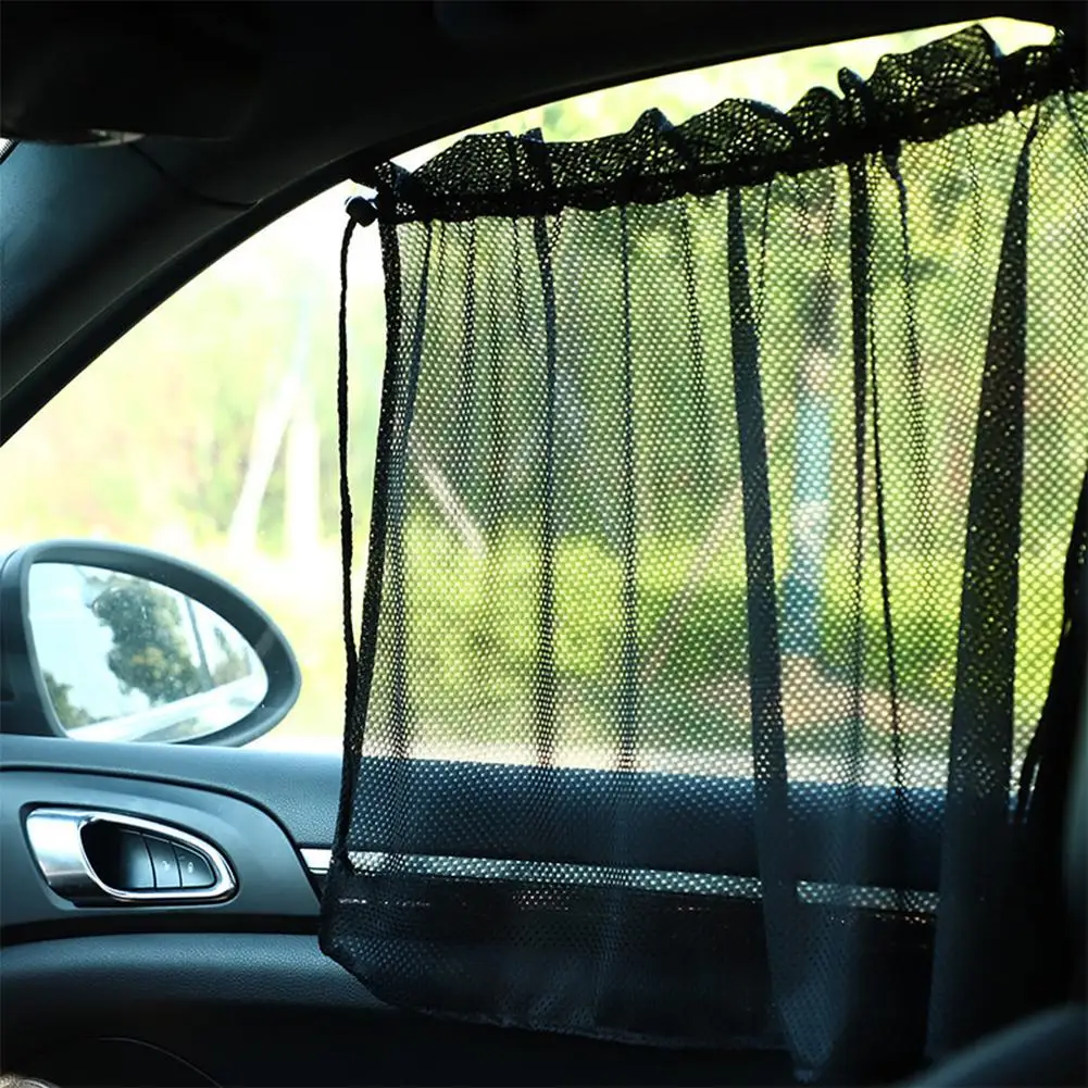Car Window Sunshade Curtains Block UV Rays Keep Interior Cool Durable Heat Resistant Easy to Install for Summer Driving