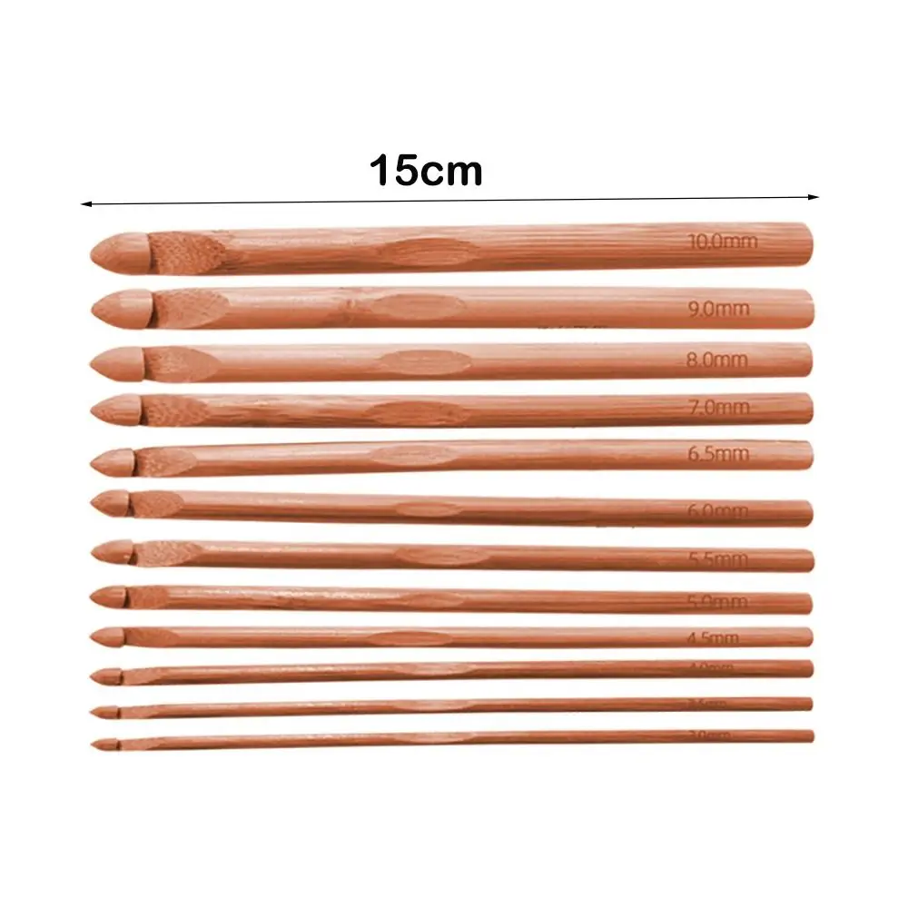 Handicraft Bamboo Wooden Crochet Hooks Small Size Long Crochet Needles Crocheting Needles Blanket Shawl