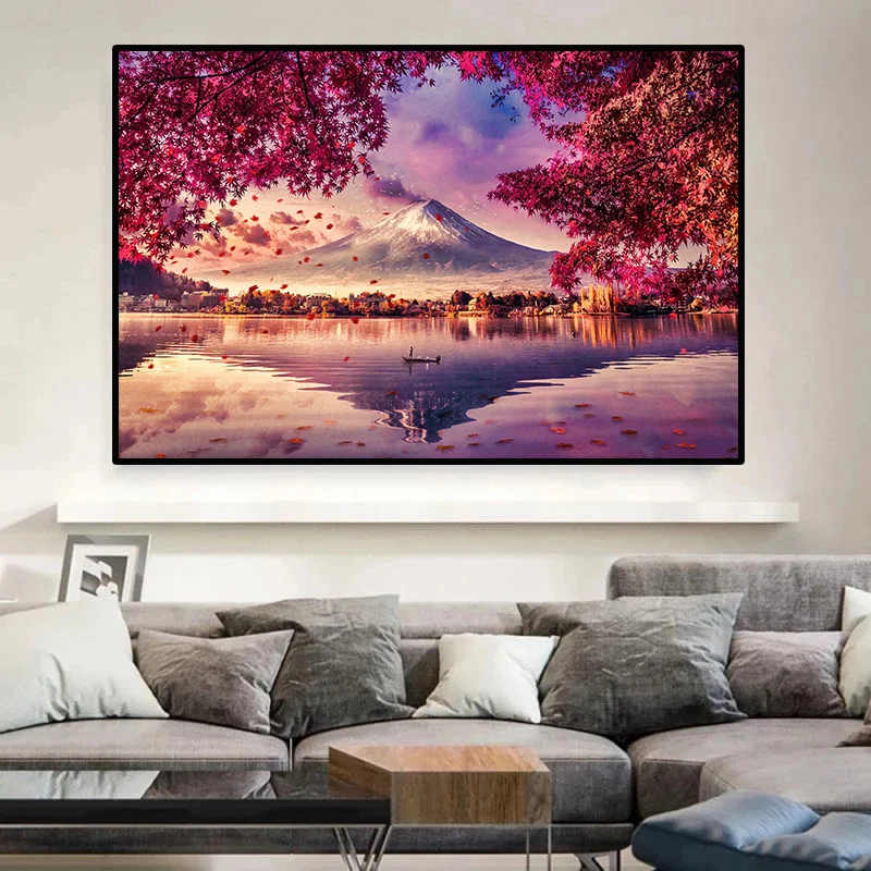 Fuji Fugaku Japan Honshu Beautiful Landscape Poster Print Modern Wall Art Canvas Painting Wall art Picture for Living Room Decor