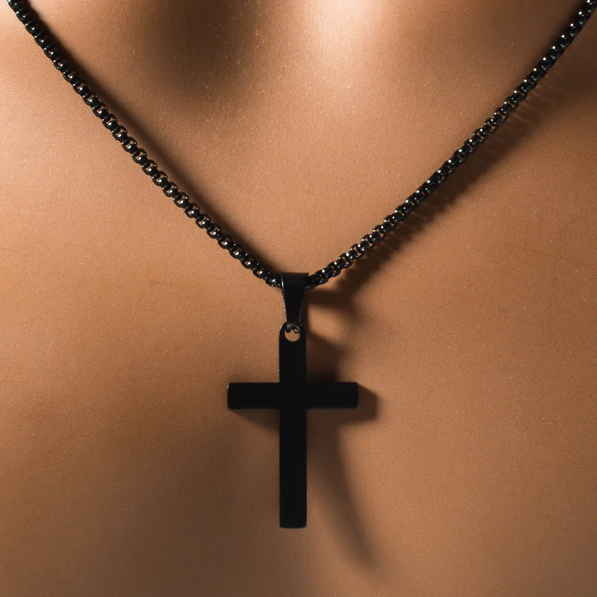 Cross Stainless Steel Necklace Church Blessing Christ Pendant Accessory Necklace Men Women Hip-hop Punk Jewelry Daily Wear Gifts