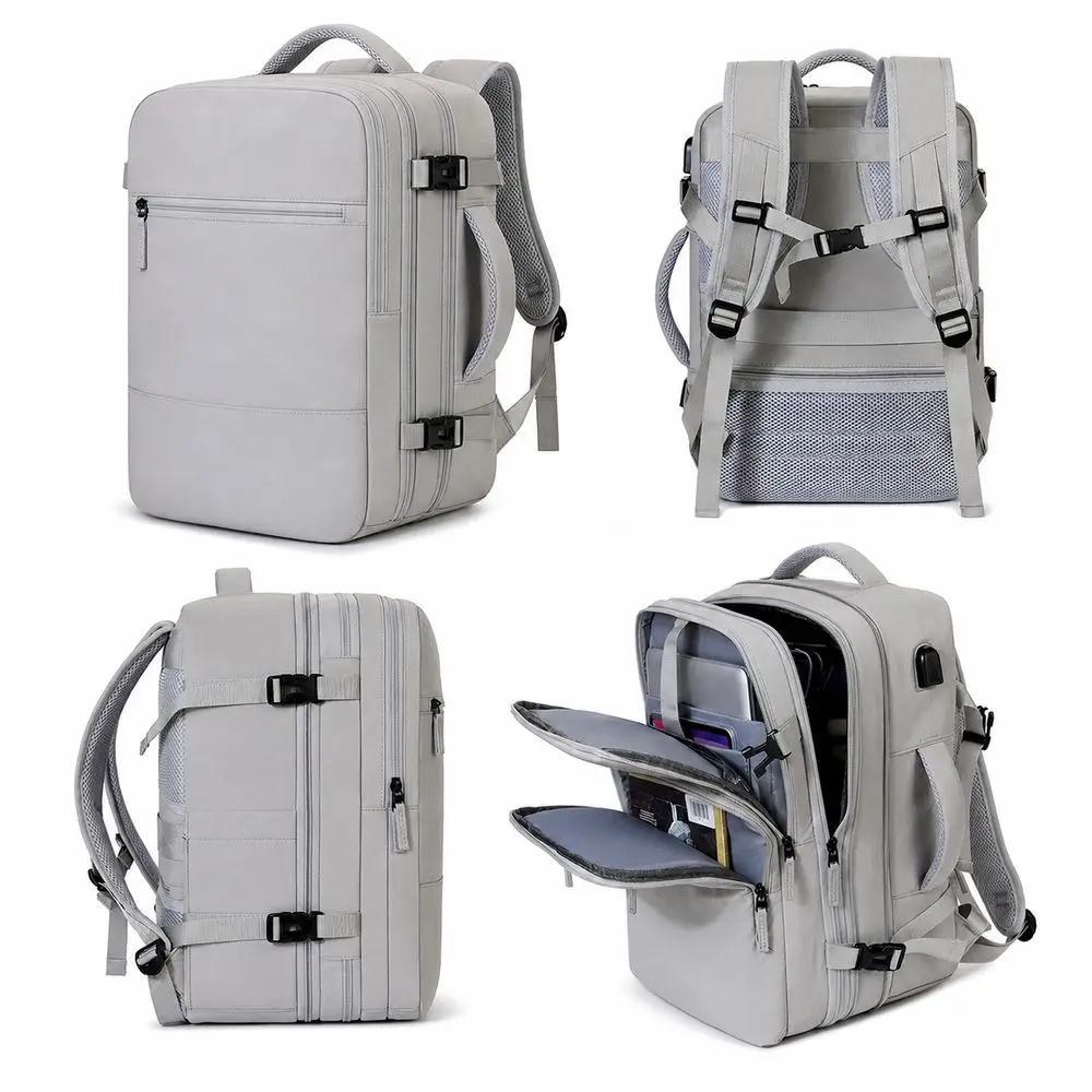 Waterproof Travel Backpack 180-Degree Opening Multi-Pocket Laptop Backpack Large Capacity Top Carry Handle
