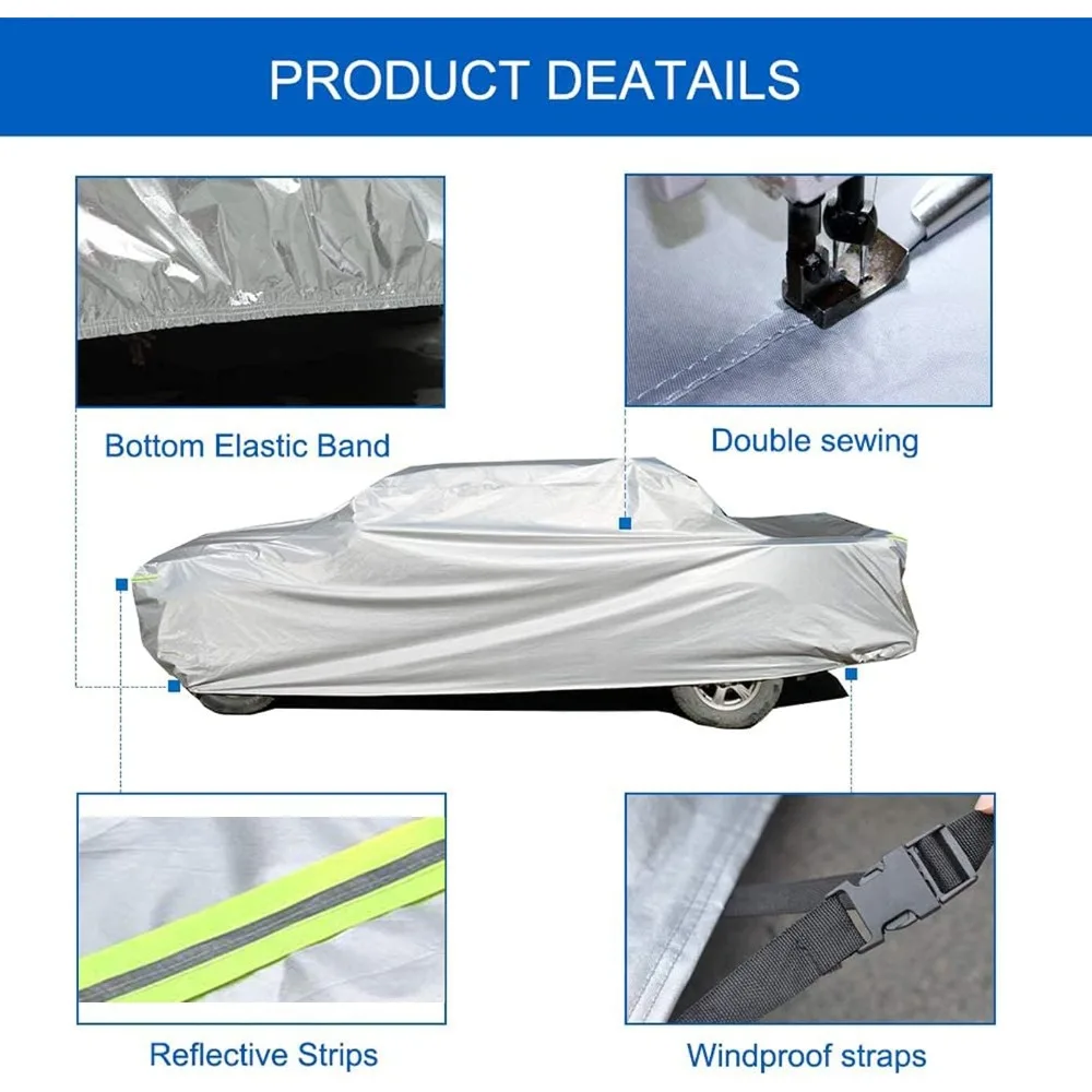 غطاء شاحنة بيك اب عالمي مقاوم للماء مكون من 6 طبقات - غطاء كامل مقاوم للطقس لنماذج مختلفة بما في ذلك الشاحنات الكلاسيكية وM #5