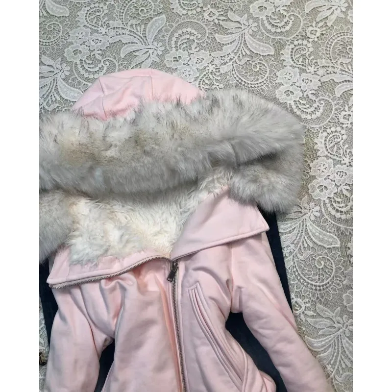 هوديي أبيض 2000s ملابس لطيفة للفتيات حار ملابس الشارع الشهير شارع العليا الكلاسيكية الحد الأدنى سترة غير رسمية فريدة من نوعها فو الفراء طوق هودي