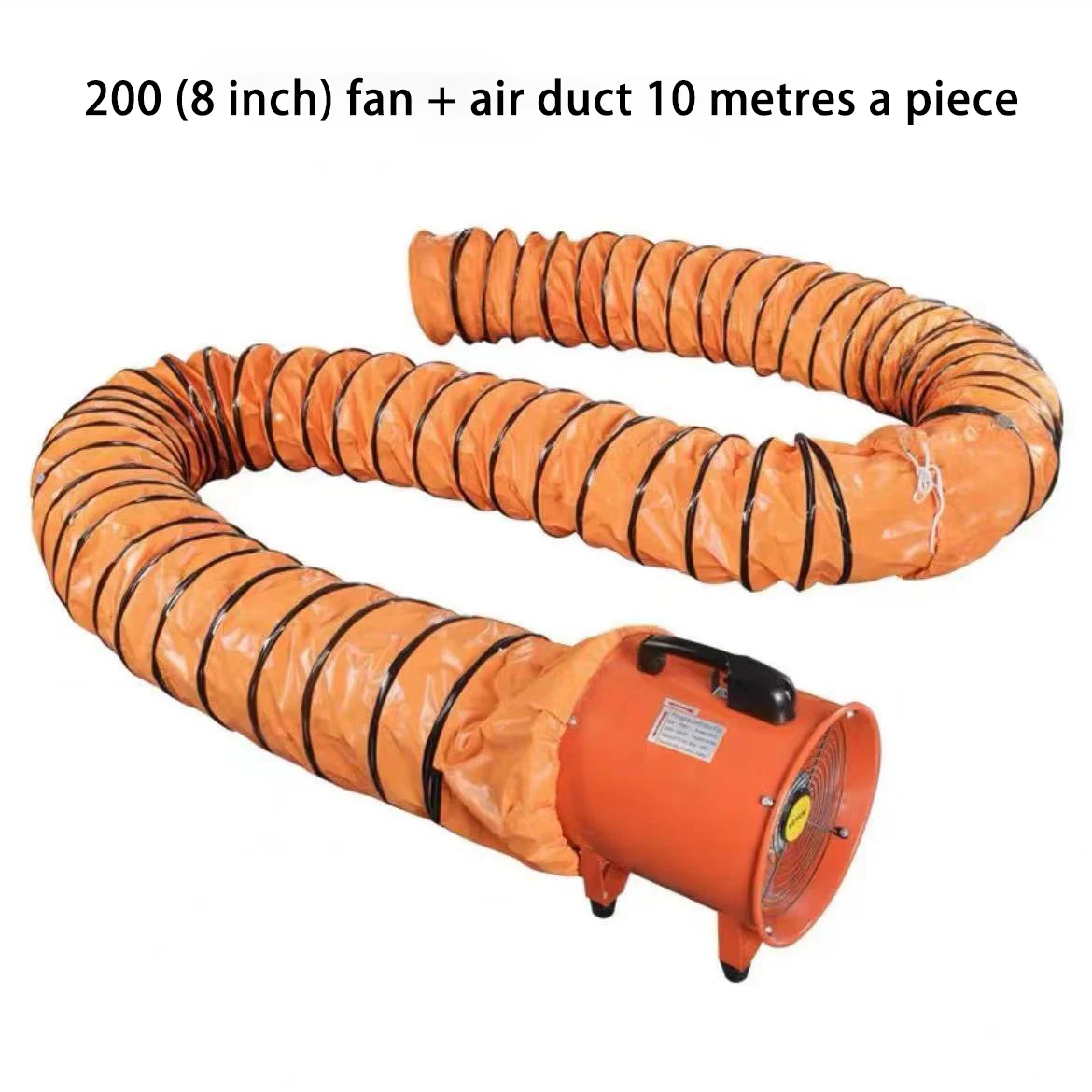 for Warehouse Home 8 inch Exhaust Fan Industrial Ventilation Fan with 10M/5M PVC Duct Hose Portable Extractor Blower